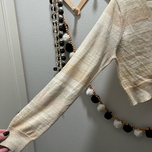 LoveShackFancy Cropped Metallic Cardigan - Picture 3 of 8